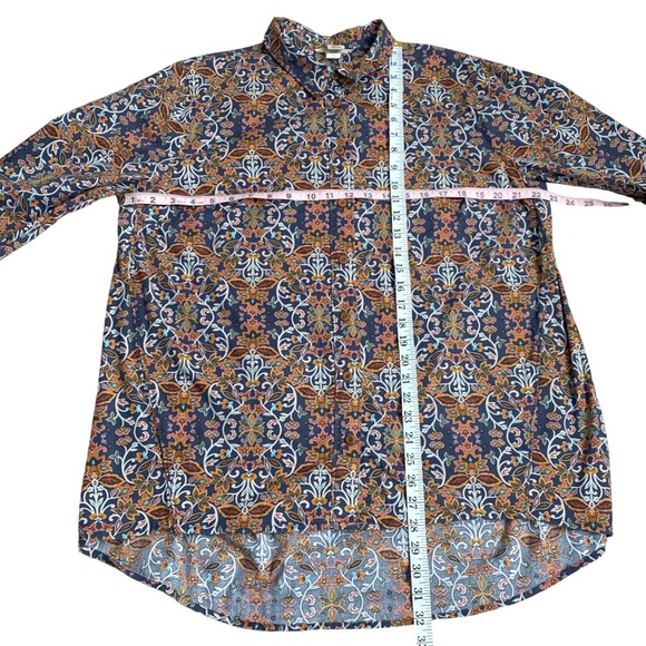DULUTH TRADING COMPANY Floral Cotton Poplin Modern Tunic Top BlouseSize L‎ Artsy - Picture 10 of 10
